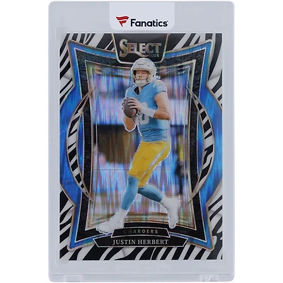 Justin Herbert Los Angeles Chargers 2024 Panini Select Zebra Prizm #41 Card