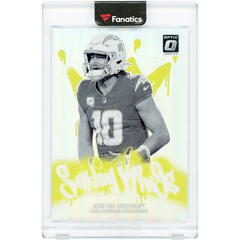 Carte Justin Herbert des Chargers de Los Angeles 2025 Panini Donruss Optic Sunday Kings Case Hit n° 3