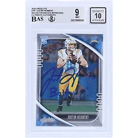 Justin Herbert Los Angeles Chargers Autographed 2020 Panini Absolute #167 Beckett Fanatics Witnessed Authenticated /10 Rookie Card with "Bolt Up!" Inscription