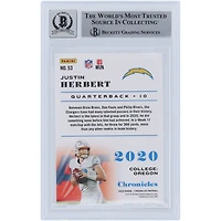 Justin Herbert Los Angeles Chargers Autographed 2020 Panini Chronicles #53 Beckett Fanatics Witnessed Authenticated /10 Rookie Card with "2020 OROY" Inscription