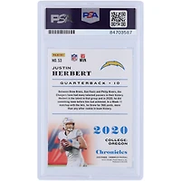Justin Herbert Los Angeles Chargers Autographed 2020 Panini Chronicles #53 PSA Authenticated 10 Rookie Card