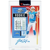 Carte de recrue autographiée de Justin Herbert (Los Angeles Chargers) - Panini Contenders Optic Rookie Ticket 2020, rouge Prizm n° 104, n° 142/199