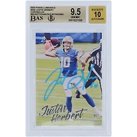 Justin Herbert Los Angeles Chargers Autographed 2020 Panini Luminance Powder Blue #203 Beckett Fanatics Witnessed Authenticated 9.5/10 Rookie Card