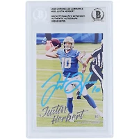 Justin Herbert Los Angeles Chargers Autographed 2020 Panini Luminance Powder Blue Paint #203 Beckett Fanatics Witnessed Authenticated Rookie Card 