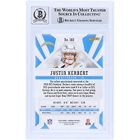 Justin Herbert Los Angeles Chargers Autographed 2020 Panini Phoenix Fire Burst Light Blue Ink #103 Beckett Fanatics Witnessed Authenticated 9/10 Rookie Card 