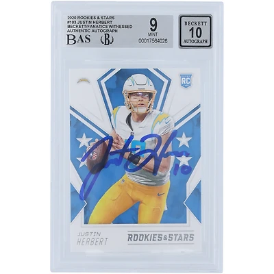 V106832 LosCha Justin Herbert Los Angeles Chargers Autographié 2020 Panini Rookies & Stars #103 Beckett Fanatics Witnessed Authentifié 9/10 Rookie Card 10 Justin Herbert AUT PAA TRADING CARDS 45646 AUTTRC CA01F06889 #39
