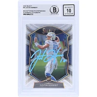 Justin Herbert Los Angeles Chargers Autographed 2020 Panini Select Light Blue Ink #44 Beckett Fanatics Witnessed Authenticated 10 Rookie Card 