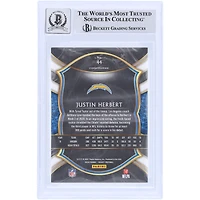 Justin Herbert Los Angeles Chargers Autographed 2020 Panini Select Light Blue Ink #44 Beckett Fanatics Witnessed Authenticated 10 Rookie Card 