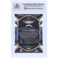 Justin Herbert Los Angeles Chargers Autographed 2020 Panini Select Light Blue Ink #44 Beckett Fanatics Witnessed Authenticated 9/10 Rookie Card 