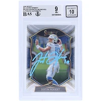 Justin Herbert Los Angeles Chargers Autographed 2020 Panini Select Light Blue Ink #44 Beckett Fanatics Witnessed Authenticated 9/10 Rookie Card 