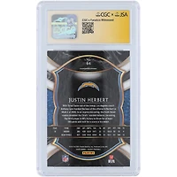 Justin Herbert Los Angeles Chargers Autographed 2020 Panini Select Light Blue Ink #44 CGC Fanatics Witnessed Authenticated 9/10 Rookie Card