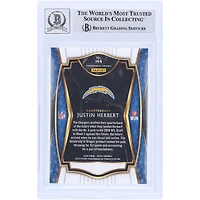 Justin Herbert Los Angeles Chargers Autographed 2020 Panini Select #144 Beckett Fanatics Witnessed Authenticated /10 Rookie Card