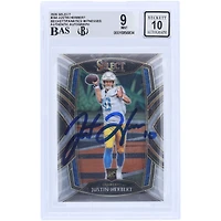 Justin Herbert Los Angeles Chargers Autographed 2020 Panini Select #244 Beckett Fanatics Witnessed Authenticated 9/10 Rookie Card 