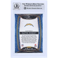 Justin Herbert Los Angeles Chargers Autographed 2020 Panini Select #244 Beckett Fanatics Witnessed Authenticated 9/10 Rookie Card 