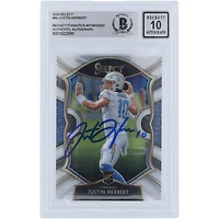 Justin Herbert Los Angeles Chargers Carte de recrue Panini Select #44 2020 autographiée Beckett Fanatics Witnessed Authenticated 10 Rookie