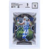 Justin Herbert Los Angeles Chargers Autographed 2020 Panini Select #44 Beckett Fanatics Witnessed Authenticated /10 Rookie Card with "2020 OROY" Inscription