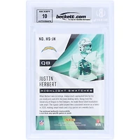 Justin Herbert Los Angeles Chargers Autographed 2021 Panini Illusions Highlight Relic #HS-JH Beckett Fanatics Witnessed Authenticated 10 Card 
