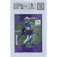 Justin Herbert Los Angeles Chargers Autographed 2021 Panini Prestige Xtra Points Purple #192 #/149 Beckett Fanatics Witnessed Authenticated 9/10 Card 