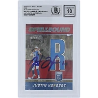 Justin Herbert Los Angeles Chargers Autographed 2022 Panini Donruss Elite Spellbound R Red #SB-JH3 #/99 Beckett Fanatics Witnessed Authenticated 10 Card 