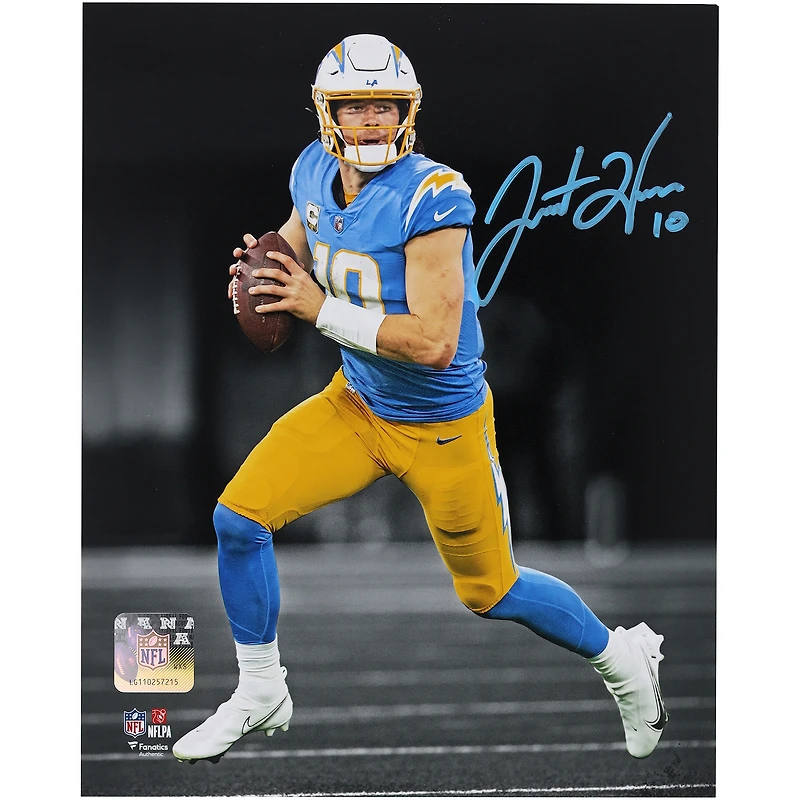 Photo dédicacée de Justin Herbert, joueur des Chargers de Los Angeles (8 x 10 pouces), prise lors de sa sortie en salle.