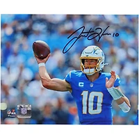 Justin Herbert Los Angeles Chargers Autographed 8" x 10" Throwing Photograph 