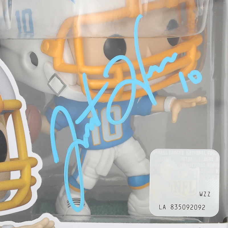 Figurine Funk Pop! autographiée de Justin Herbert, Los Angeles Chargers, uniforme domicile.