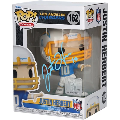 Figurine Funk Pop! autographiée de Justin Herbert, Los Angeles Chargers, uniforme domicile.