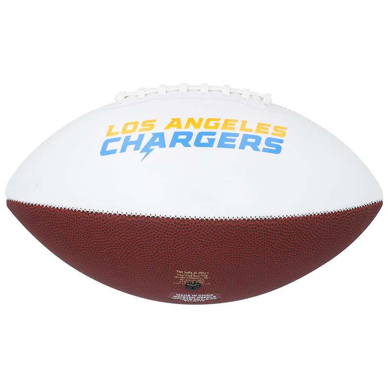 Justin Herbert Los Angeles Chargers Autographed Jardin White Panel Football with "LA Strong" & "Bolt Up!" Inscriptions 