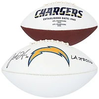 Justin Herbert Los Angeles Chargers Autographed Jardin White Panel Football with "LA Strong" Inscription