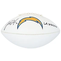Justin Herbert Los Angeles Chargers Autographed Jardin White Panel Football with "LA Strong" Inscription