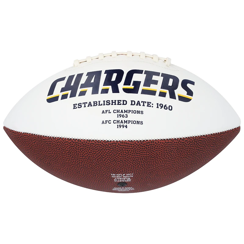 Justin Herbert Los Angeles Chargers Autographed Jardin White Panel Football with "LA Strong" Inscription 