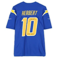 Justin Herbert Los Angeles Chargers Autographed Nike Royal Vapor F.U.S.E. Limited Jersey with "2020 OROY" Inscription 