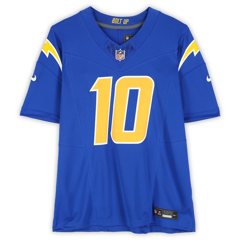 Justin Herbert Los Angeles Chargers Autographed Nike Royal Vapor F.U.S.E. Limited Jersey with "2020 OROY" Inscription 