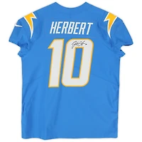 Maillot Nike Elite bleu poudre autographié par Justin Herbert des Los Angeles Chargers