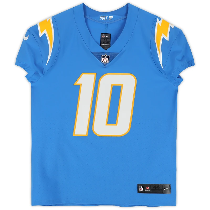 Maillot Nike Elite bleu poudre autographié par Justin Herbert des Los Angeles Chargers