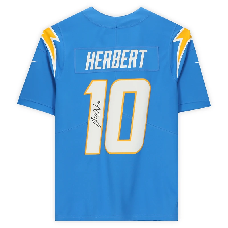 Justin Herbert Los Angeles Chargers Maillot Nike Limité Bleu Poudre Autographié