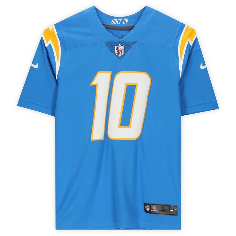 Justin Herbert Los Angeles Chargers Maillot Nike Limité Bleu Poudre Autographié