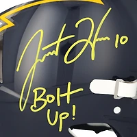 Justin Herbert Los Angeles Chargers Autographed Riddell 1988-2006 Throwback Speed Authentic Helmet with "Bolt Up" Inscription