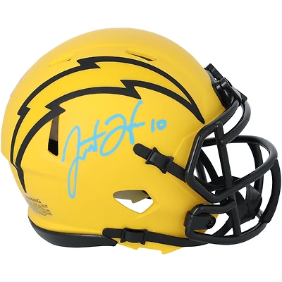 Justin Herbert Los Angeles Chargers Autographed Riddell Rave Speed Mini Helmet 