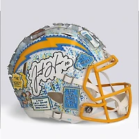 Justin Herbert Los Angeles Chargers Autographed Riddell Speed Authentic Helmet - Art by Charles Fazzino - WN55916220