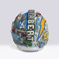 Justin Herbert Los Angeles Chargers Autographed Riddell Speed Authentic Helmet - Art by Charles Fazzino - WN55916220