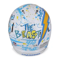 Justin Herbert Los Angeles Chargers Autographed Riddell Speed Authentic Helmet  - Art by King Saladeen - Limited Edition #1/1 - WN55915780