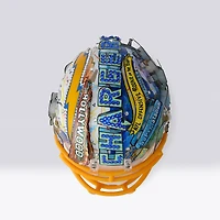Casque miniature Riddell Speed ​​autographié par Justin Herbert (Los Angeles Chargers) - Illustration de Charles Fazzino - NF70444313