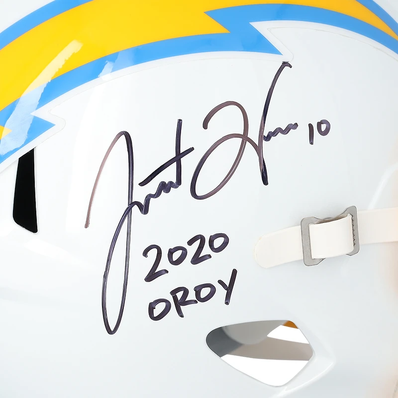 Justin Herbert Los Angeles Chargers Autographed Riddell Speed Replica Helmet with "2020 OROY" Inscription