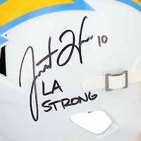 Justin Herbert Los Angeles Chargers Autographed Riddell Speed Replica Helmet with "LA Strong" Inscription