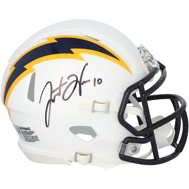 Justin Herbert Los Angeles Chargers Autographed White & Navy Color Rush Speed Mini Helmet