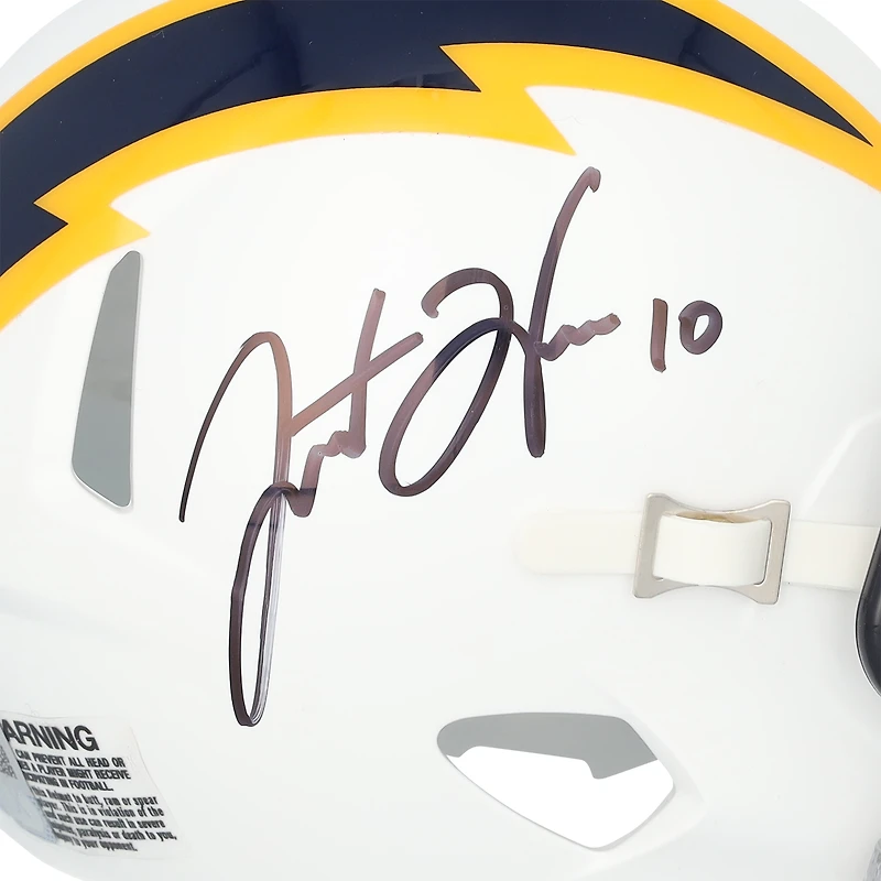Justin Herbert Los Angeles Chargers Autographed White & Navy Color Rush Speed Mini Helmet
