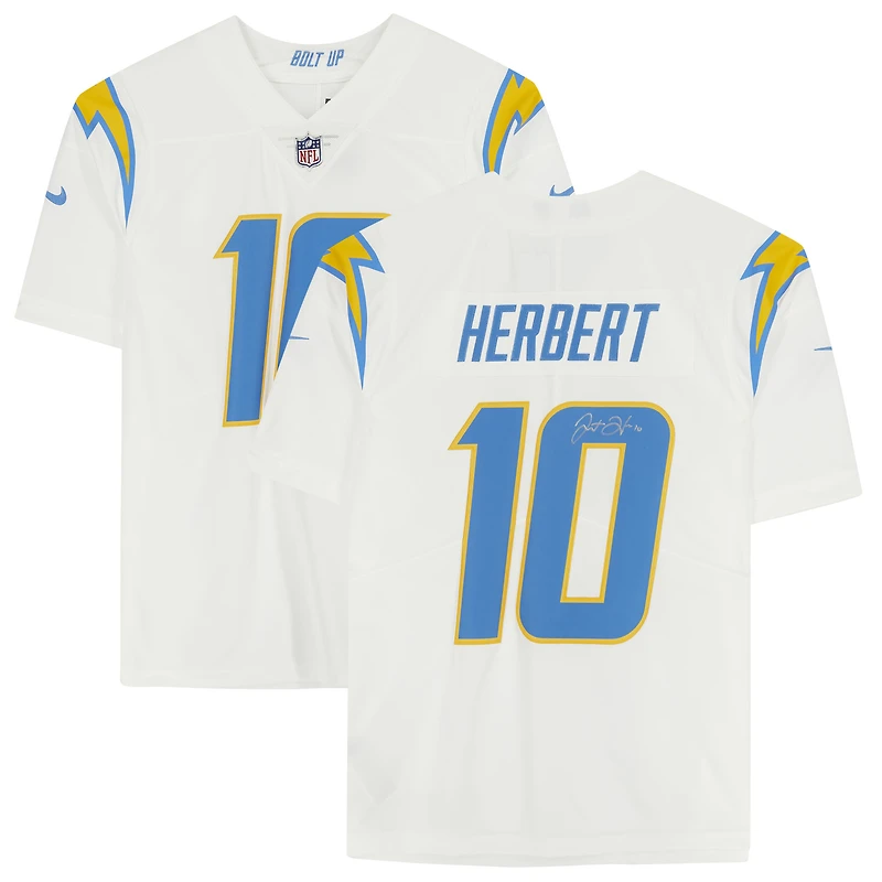 Justin Herbert Los Angeles Chargers Autographed White Nike Limited Jersey