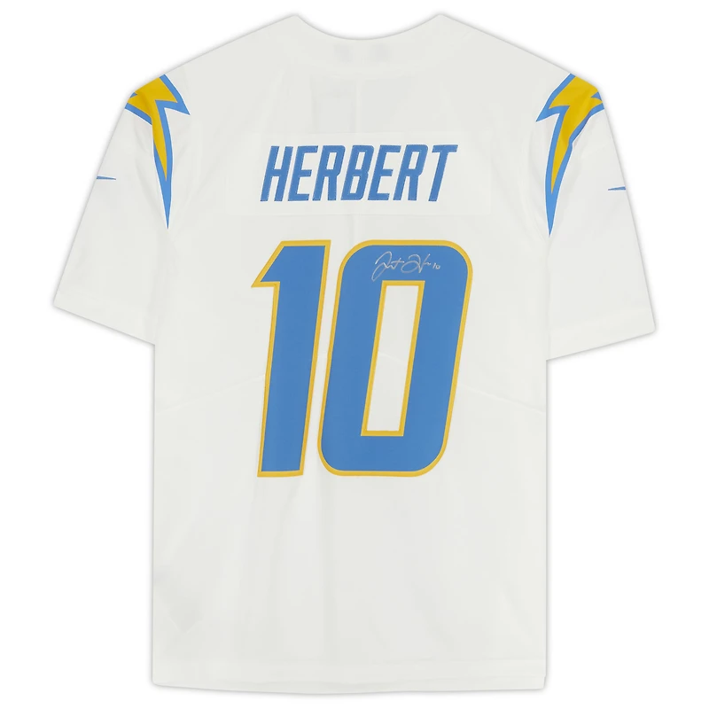 Justin Herbert Los Angeles Chargers Autographed White Nike Limited Jersey