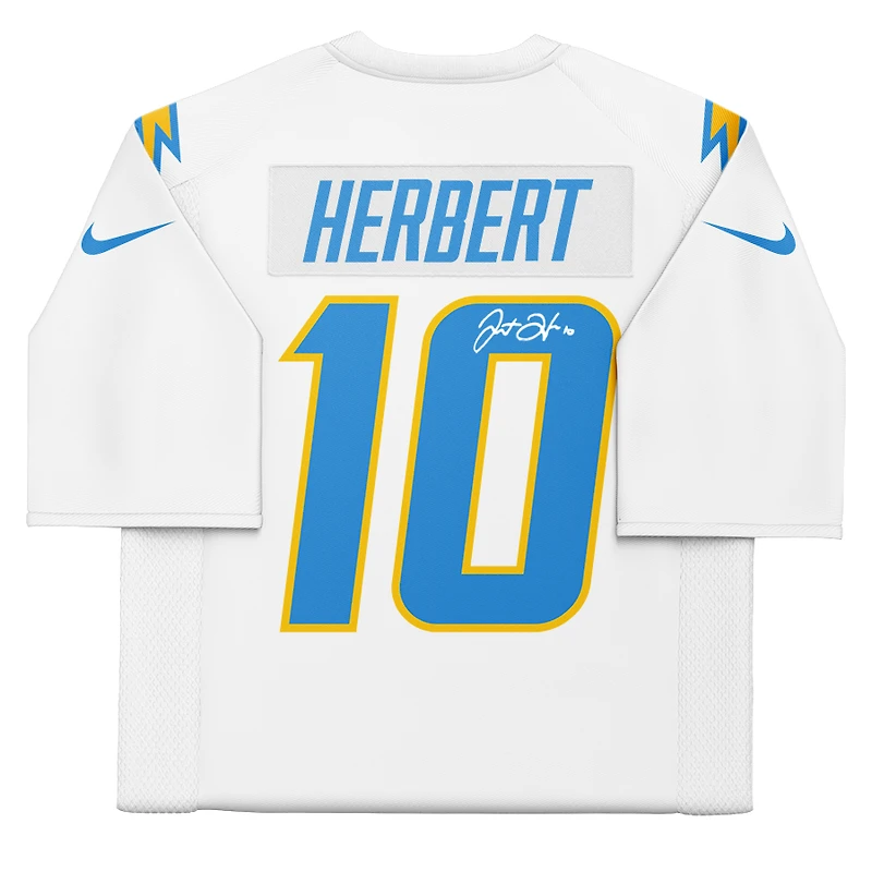 Justin Herbert Los Angeles Chargers Autographed White Nike Limited Jersey